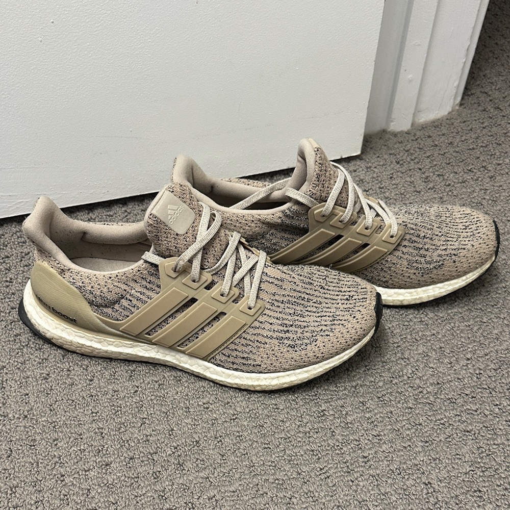 Adidas Tan and Black Ultraboosts